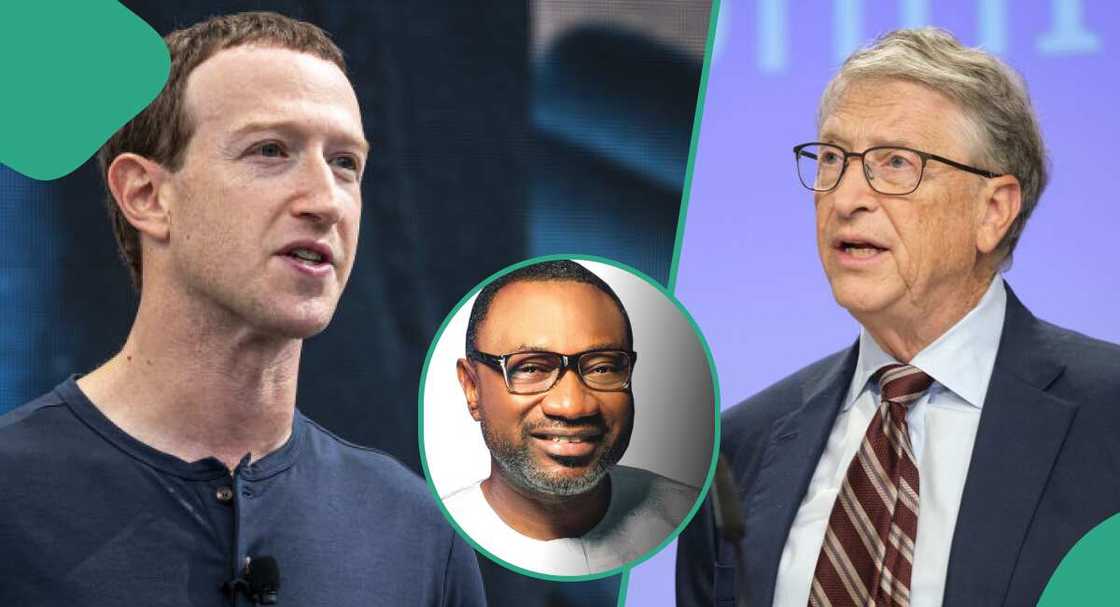 Bill Gates, Mark Zuckerberg, Femi Otedola Bill Gates, Mark Zuckerberg, Femi Otedola