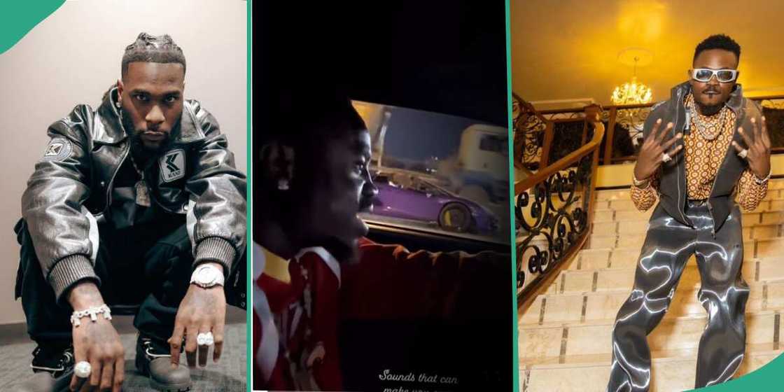 Burna Boy and Rahman Jago's car race. Burna Boy and Rahman Jago's car race.