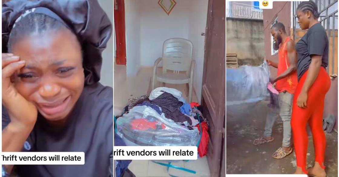 Okrika seller in tears after opening N350k bale Okrika seller in tears after opening N350k bale
