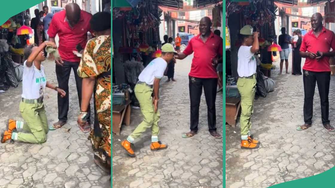 Emotional video shows how female corper honoured her uncle who trained her in school