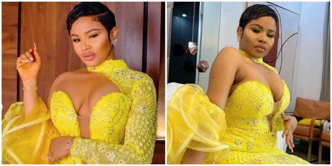 Lady wears revealing asoebi dress Lady wears revealing asoebi dress