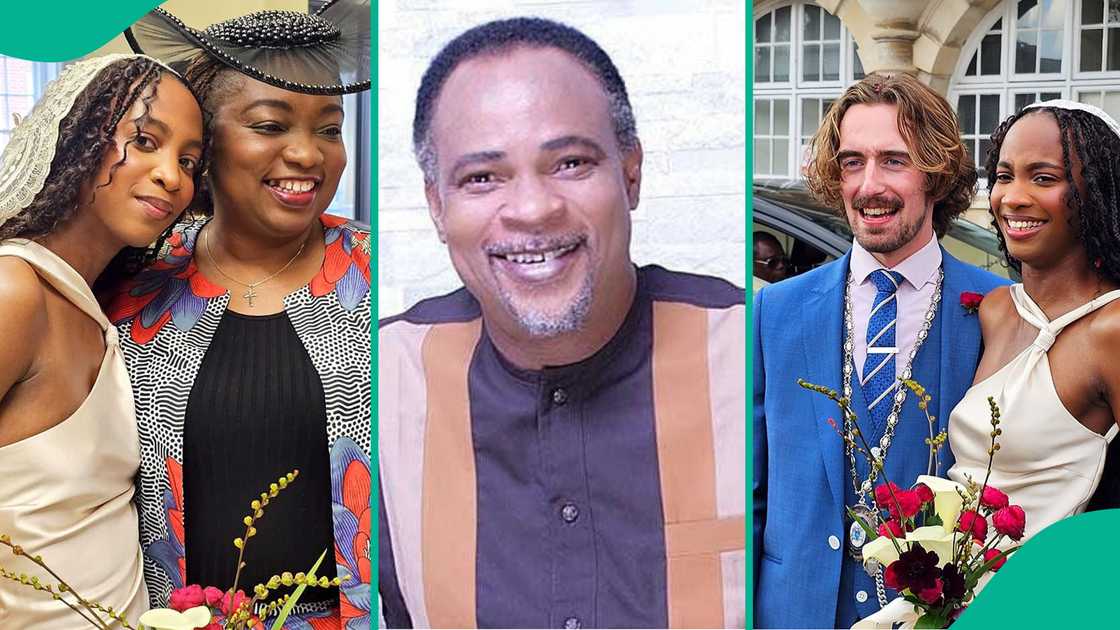 Fred Amata's daughter and oyinbo lover wed. Fred Amata's daughter and oyinbo lover wed.