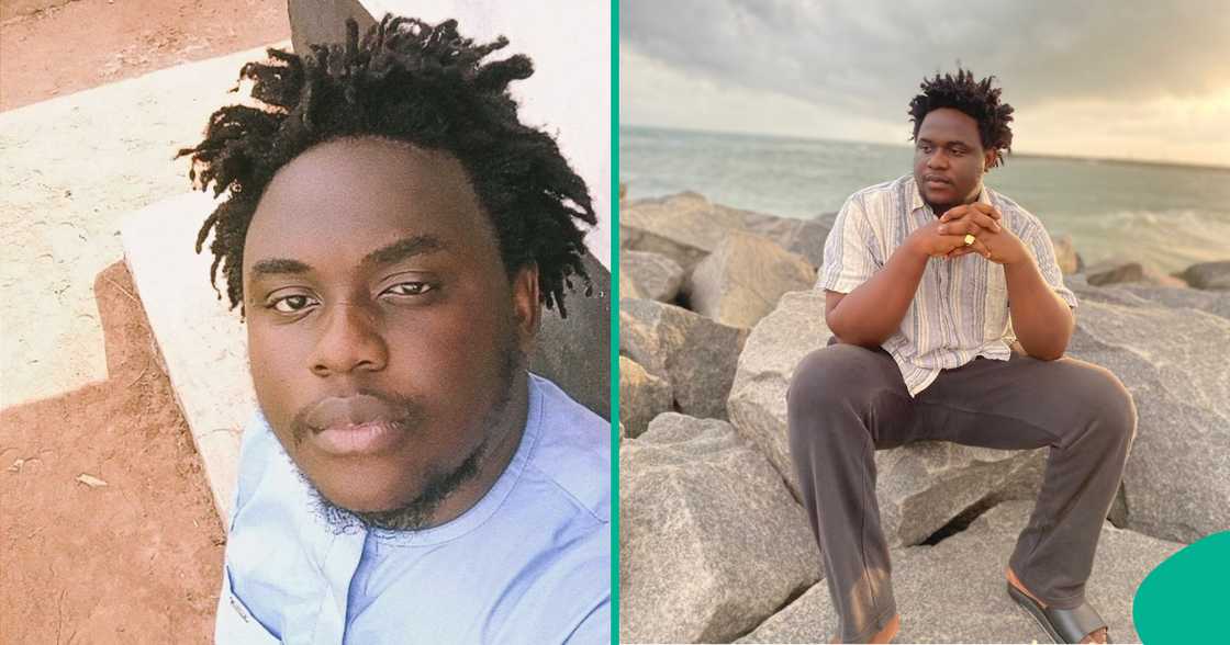 Nigerian man excited after securing a well paying international job. Nigerian man excited after securing a well paying international job.
