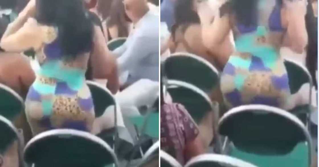 Lady with huge backside dances in rousing way publicly, Nigerians react (video)