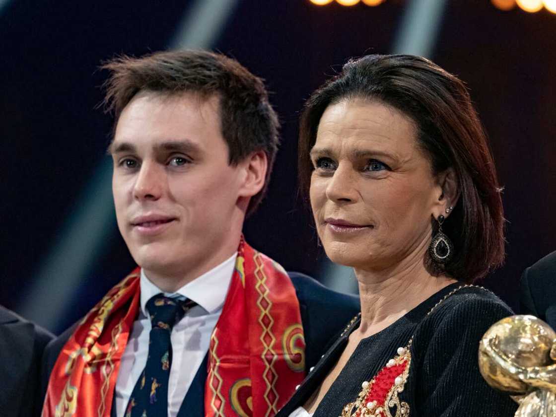 Louis Ducruet et la princesse Stéphanie de Monaco assistent au 44ème Festival International du Cirque le 21 janvier 2020 à Monaco