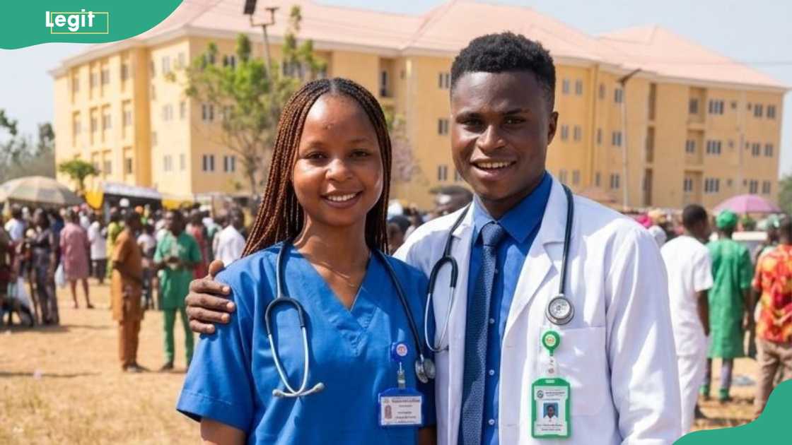 A Nigerian nurse and a doctor at a medical camp