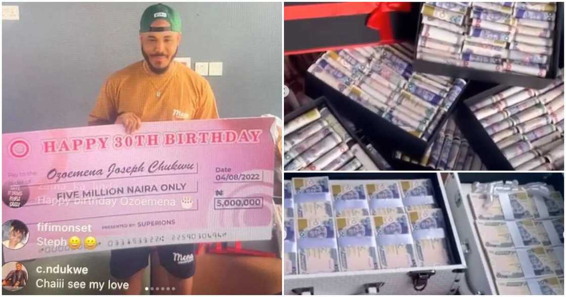 BBN star Ozo gets N5m from fans on 30th birthday. BBN star Ozo gets N5m from fans on 30th birthday.