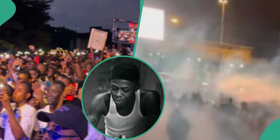 Police use teargas at Mohbad's candlelight procession. Police use teargas at Mohbad's candlelight procession.