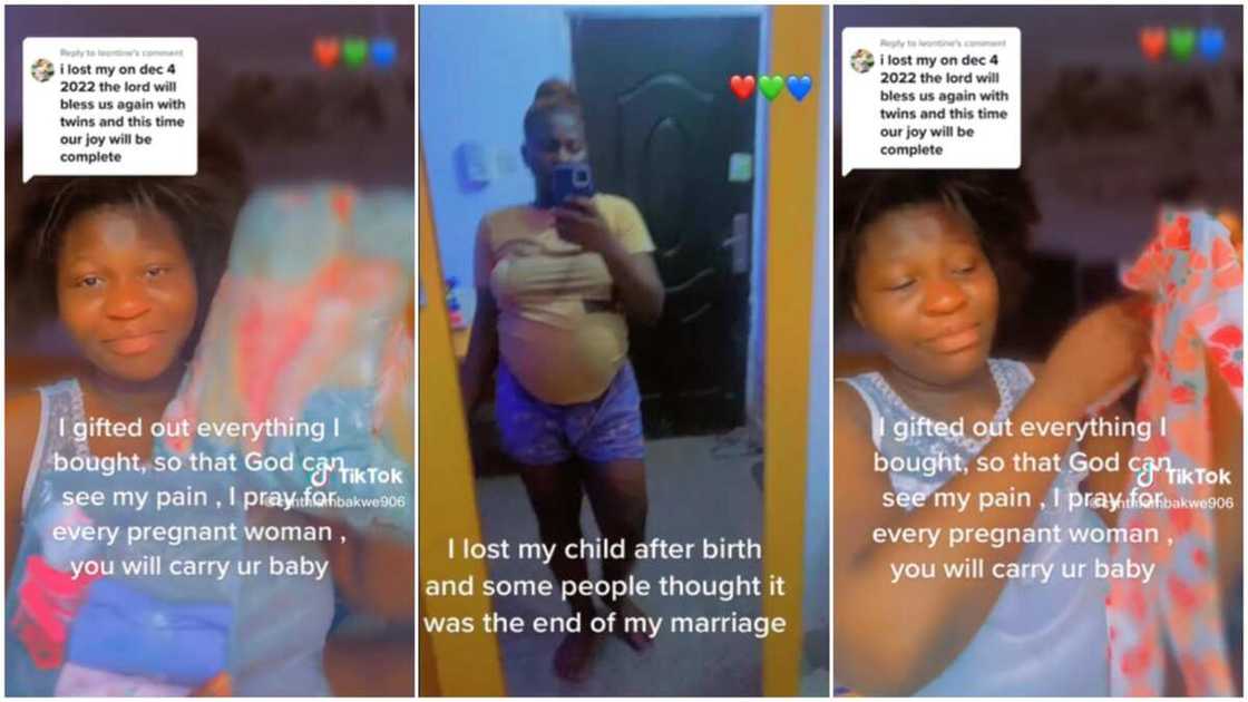 Woman lost her baby/lady gave away baby things. Woman lost her baby/lady gave away baby things.