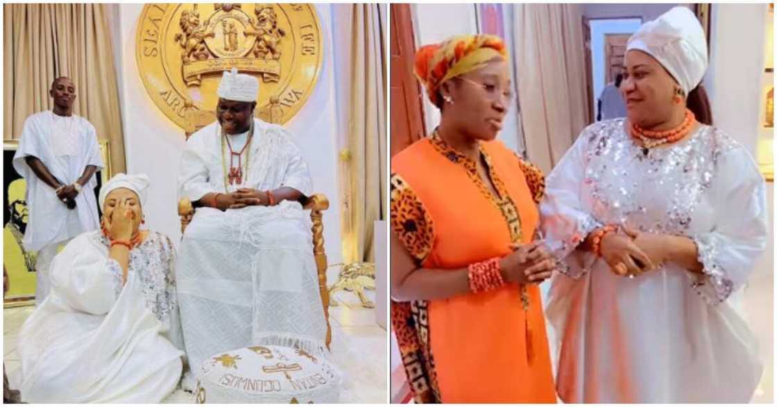 Nkechi Blessing and Ooni's wife. Nkechi Blessing and Ooni's wife.