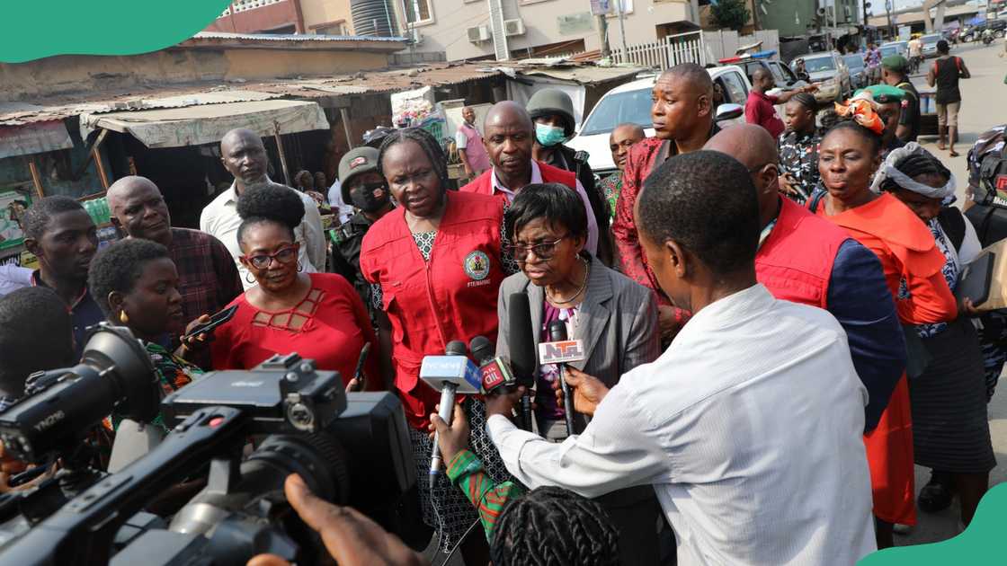 NAFDAC officials in a press conference. NAFDAC officials in a press conference.