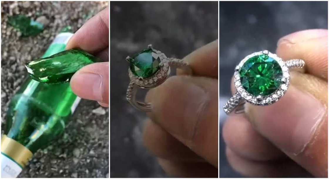 Broken bottle turned into a pendant. Broken bottle turned into a pendant.
