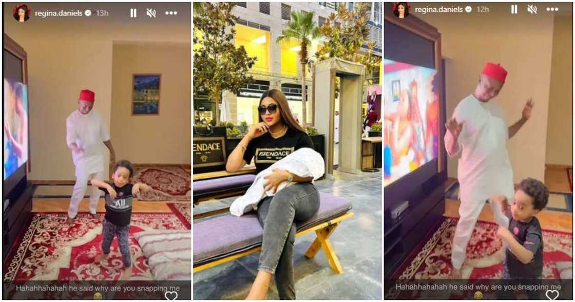 Photos of Regina Daniels, Munir and Ned Nwoko Photos of Regina Daniels, Munir and Ned Nwoko