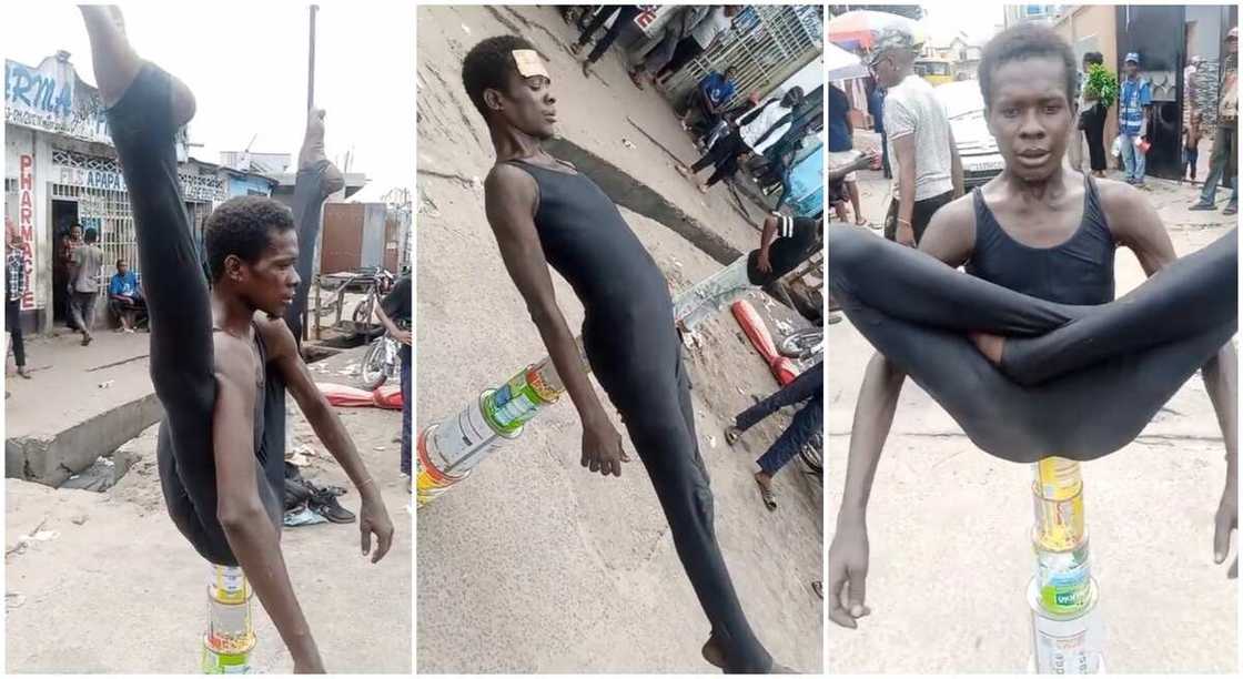 Photos of a man performing acrobatic moves. Photos of a man performing acrobatic moves.