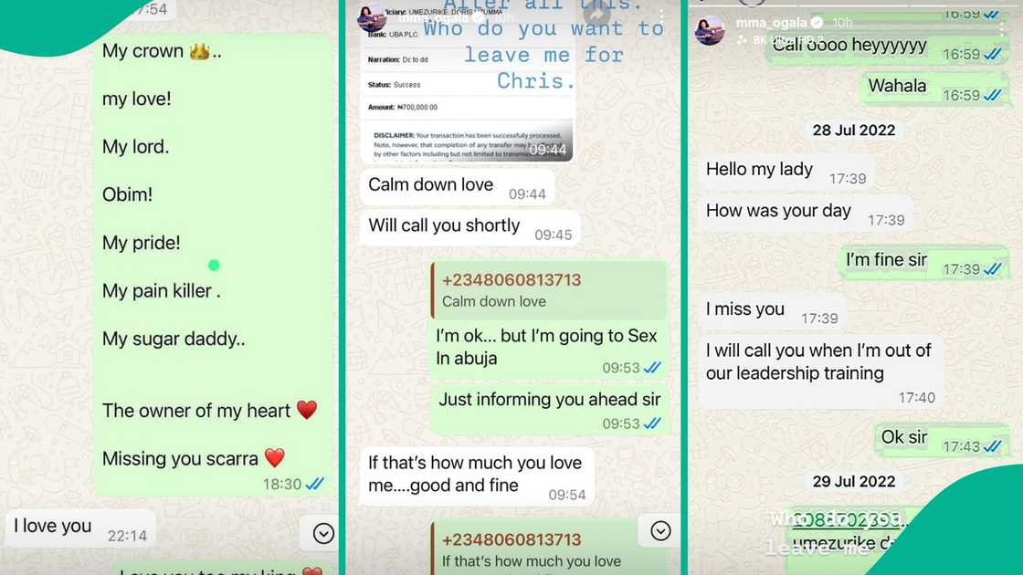 Doris Ogala shares WhatsApp chat with alleged lover, fans stunned