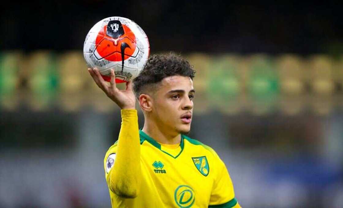 Max Aarons in action for Norwich City Max Aarons in action for Norwich City