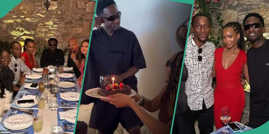 Singer Mr Eazi at his birthday in Greece