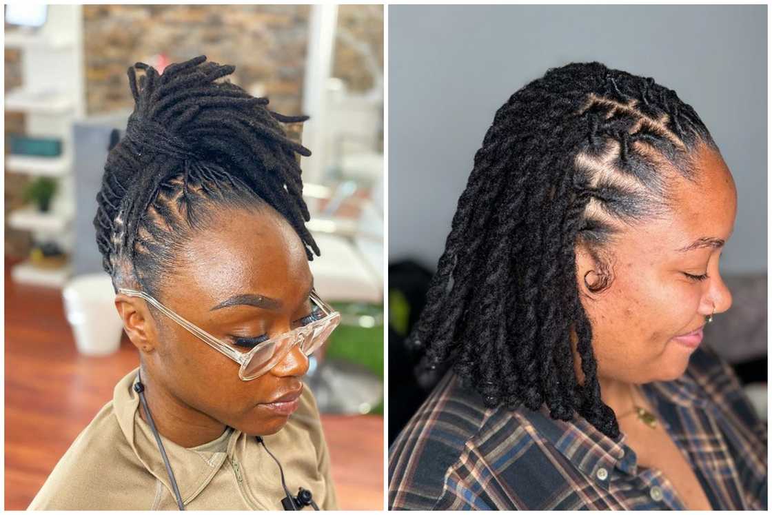 Side-pinned locs Side-pinned locs