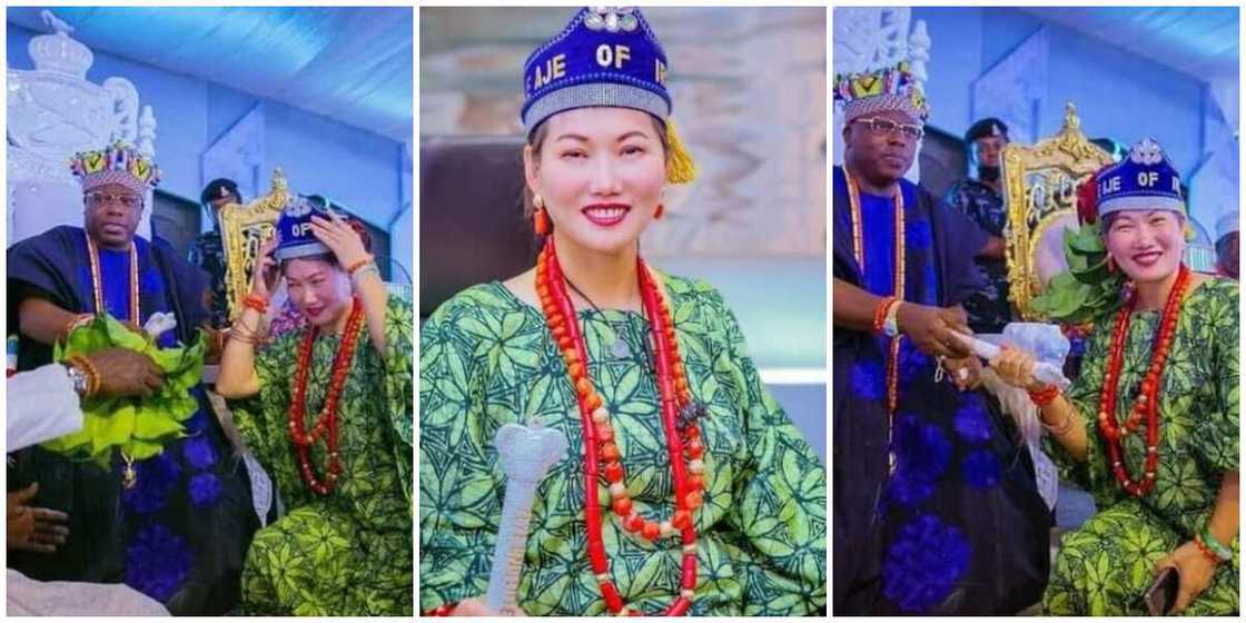 Chinese woman gets chieftaincy title by Oba in Lagos state Chinese woman gets chieftaincy title by Oba in Lagos state