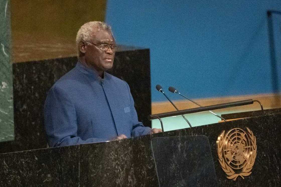 Solomon Islands Prime Minister Manasseh Sogavare addresses the 77th session of the United Nations General Assembly Solomon Islands Prime Minister Manasseh Sogavare addresses the 77th session of the United Nations General Assembly