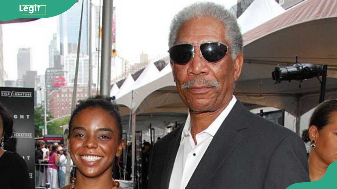 E'Dena Hines and Morgan Freeman at AMC Loews Lincoln Centre E'Dena Hines and Morgan Freeman at AMC Loews Lincoln Centre