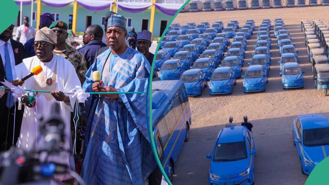 President Tinubu commissioned 3,620 electric vehicles and schools in Borno state.