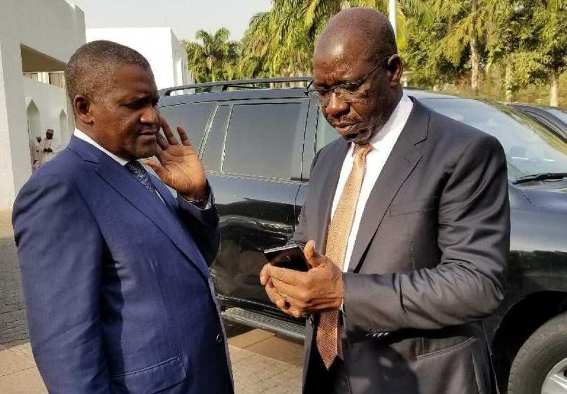 Goyon bayan Obaseki: Aliko Dangote ya yi karin bayani Goyon bayan Obaseki: Aliko Dangote ya yi karin bayani
