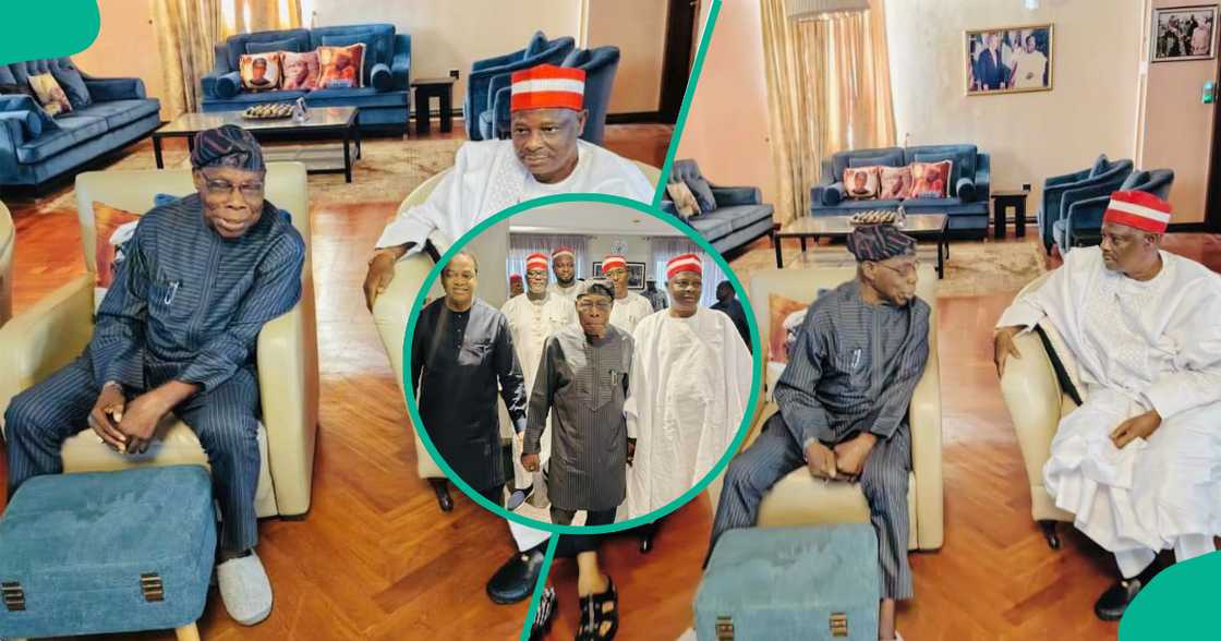 Kwankwaso ya gana da Obasanjo a gidansa Kwankwaso ya gana da Obasanjo a gidansa