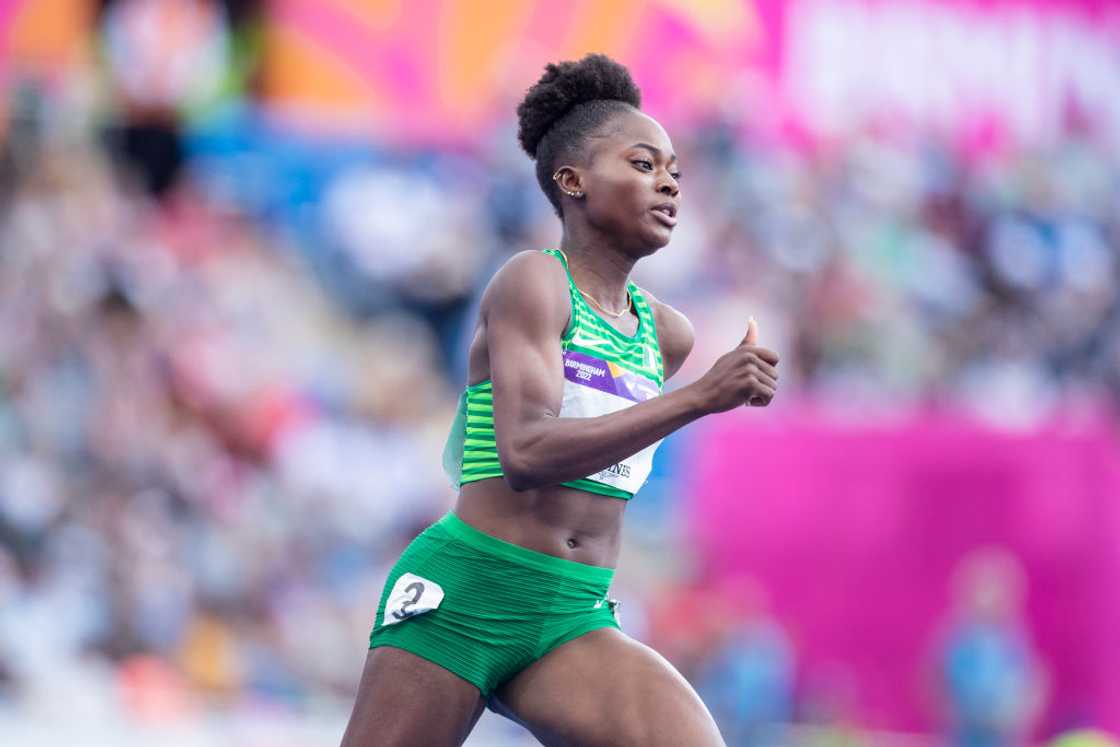 Favour Ofili competes during the 2022 Commonwealth Games