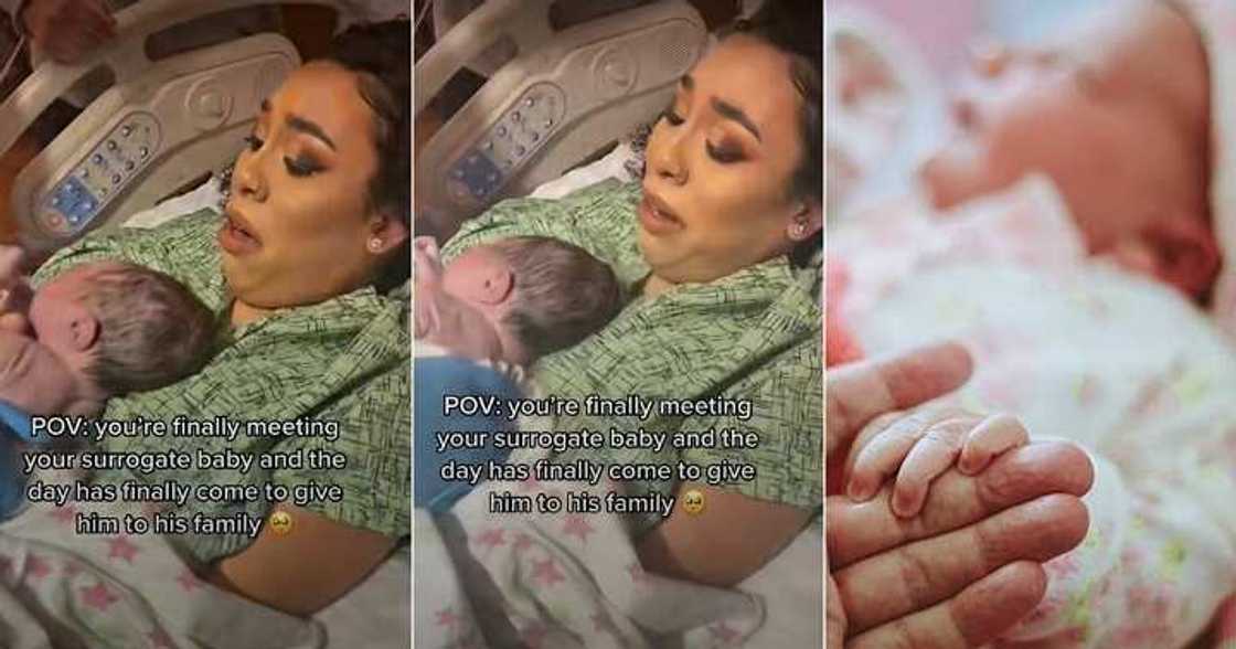 Surrogate mum tears up at the hospital Surrogate mum tears up at the hospital