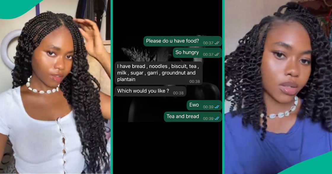 Lady releases WhatsApp chat she had with her neighbour after begging him for food by 12am