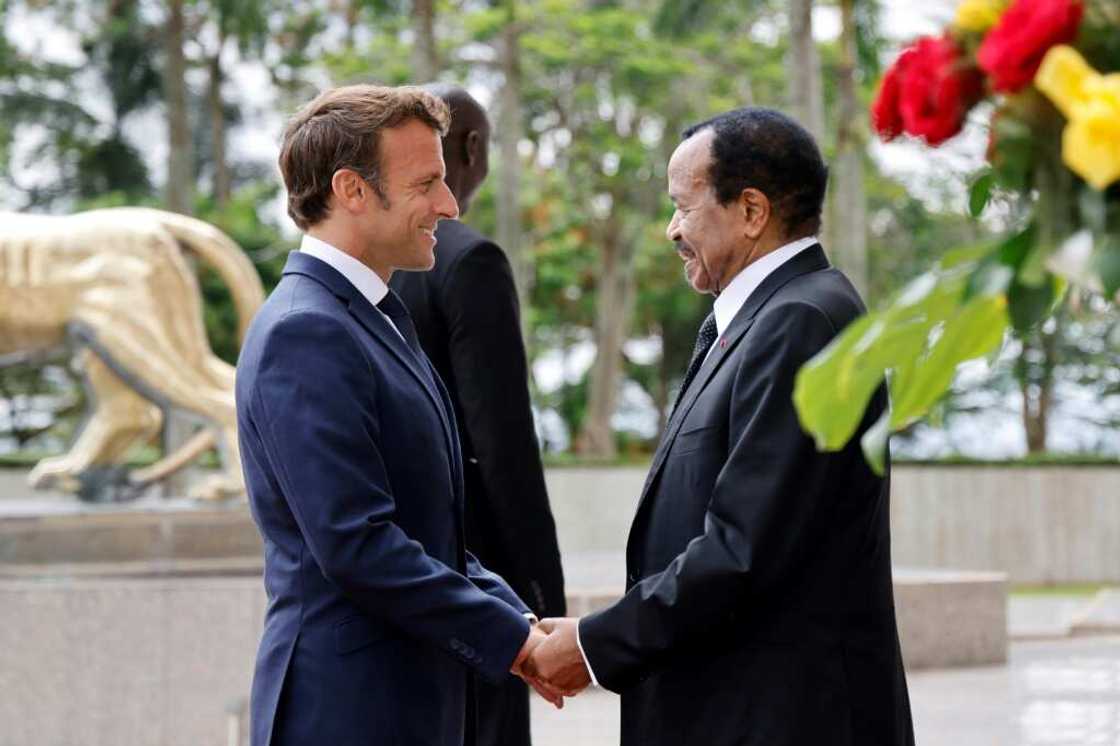 France's President Macron met Cameroon's President Biya at the start of his three-day tour France's President Macron met Cameroon's President Biya at the start of his three-day tour