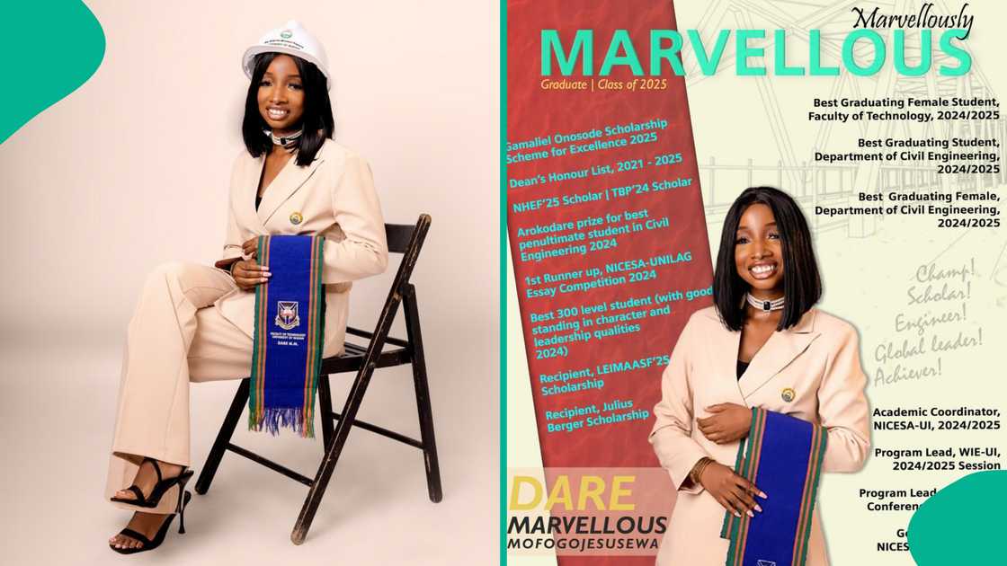 University of Ibadan civil engineering student makes history as she finishes with first class degree after winning 3 scholarships