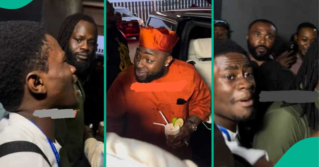 Man searches desperately for pen after Davido asked him to write his account number.