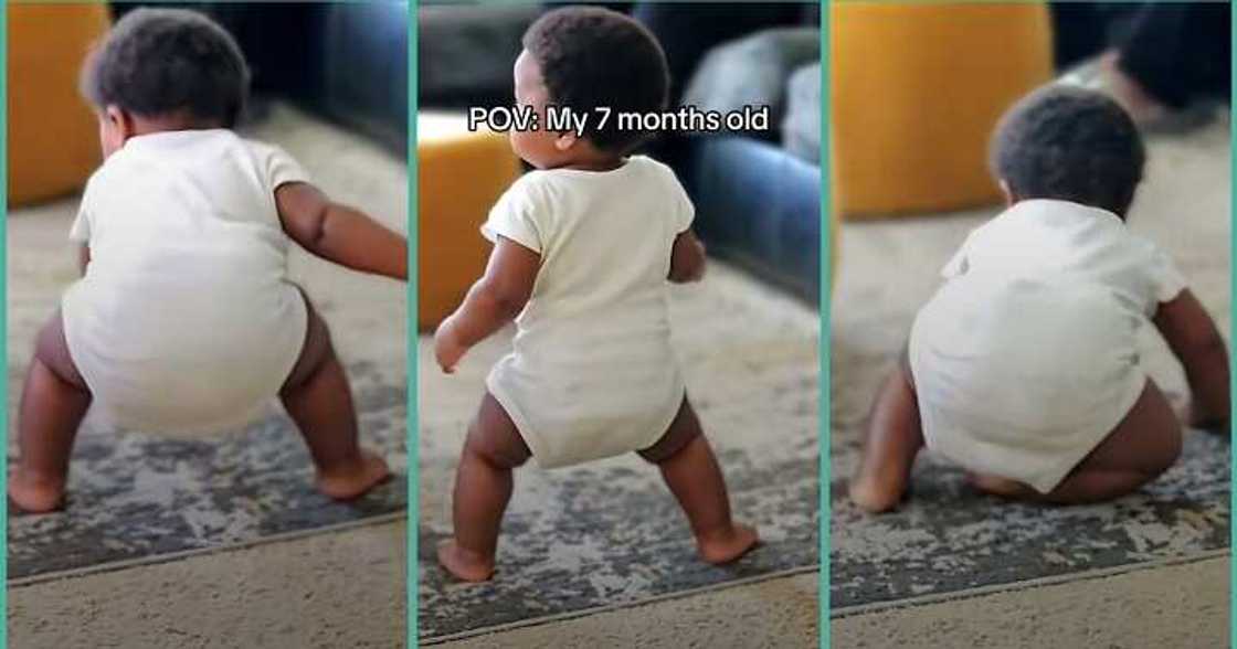 7-month-old baby stands upright in trending video 7-month-old baby stands upright in trending video