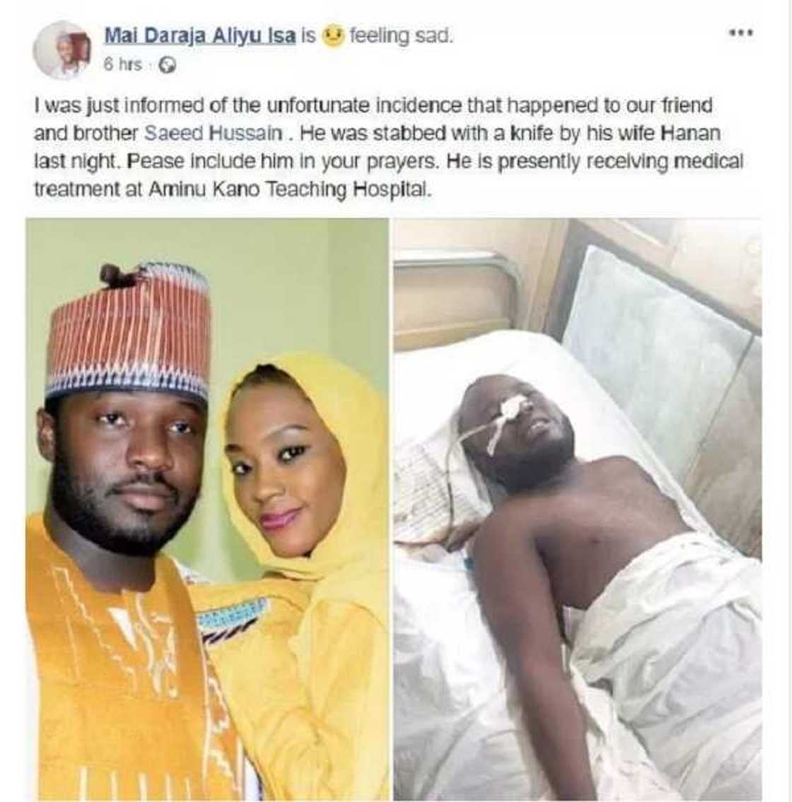 After seven months of marriage, woman stabs her husband during fight After seven months of marriage, woman stabs her husband during fight