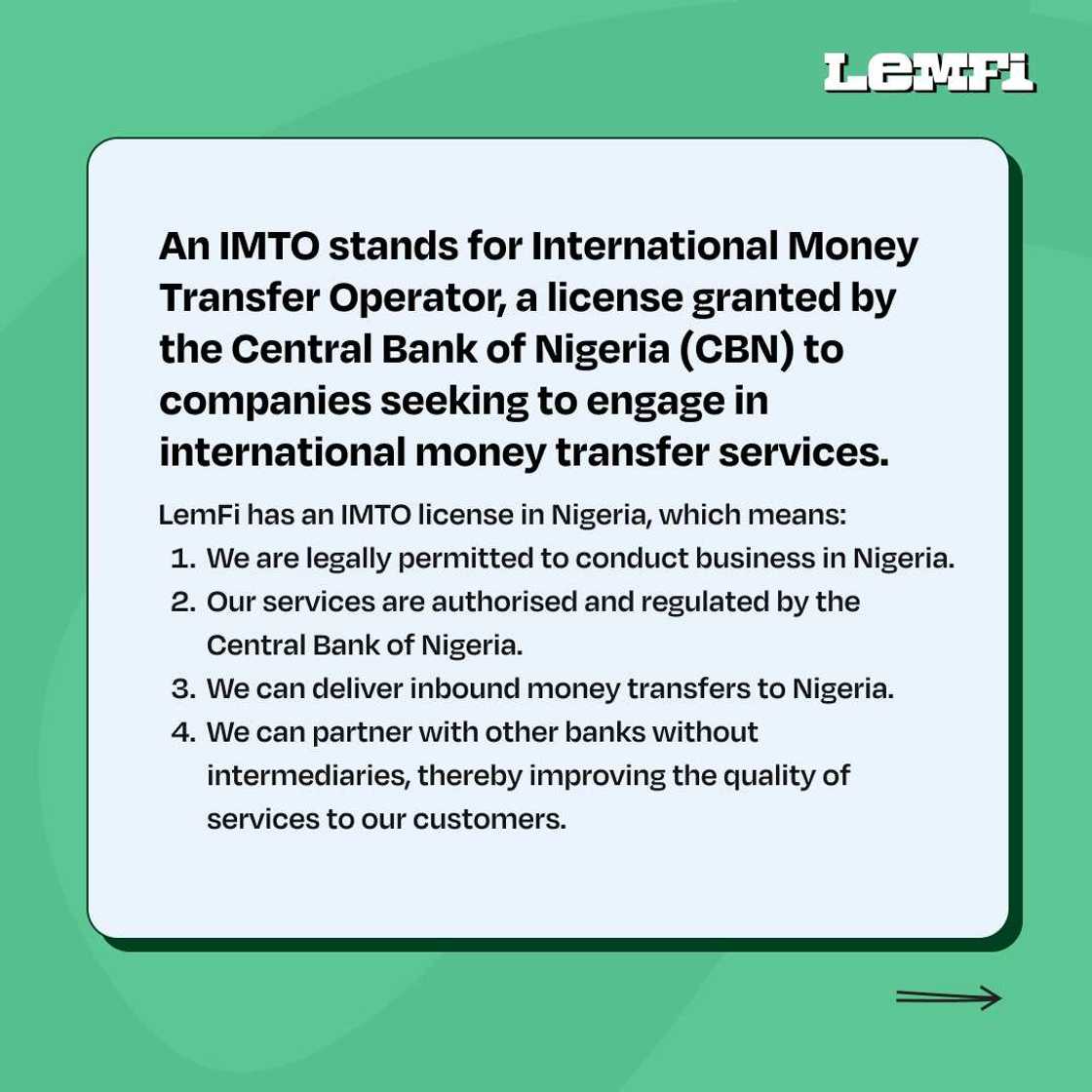 RightCard LemFi (prev Lemonade Finance) Restates its Approval by the Central Bank of Nigeria RightCard LemFi (prev Lemonade Finance) Restates its Approval by the Central Bank of Nigeria