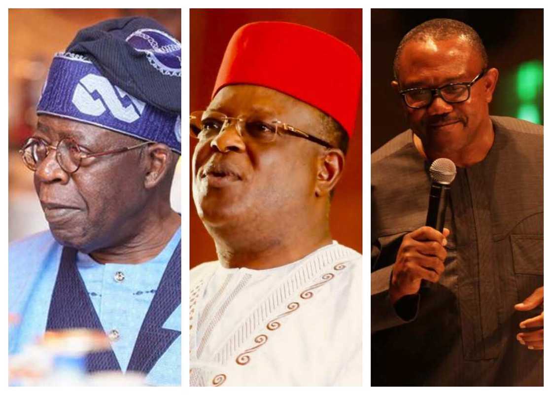 Dave Umahi, Peter Obi, Bola Tinubu Dave Umahi, Peter Obi, Bola Tinubu