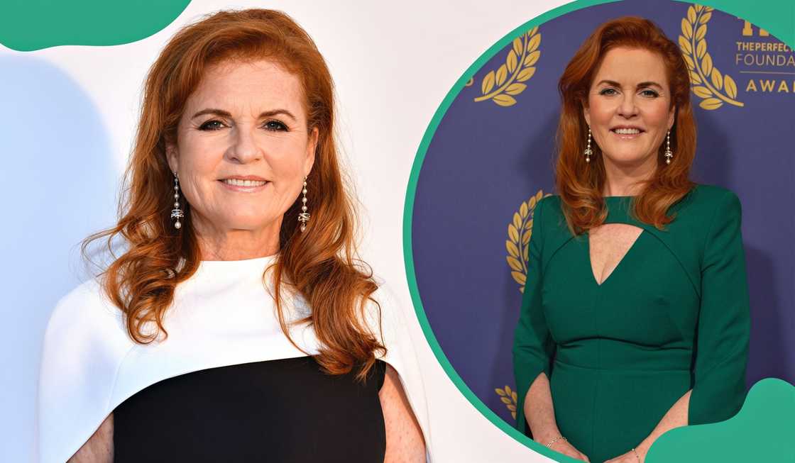 Sarah Ferguson poses during the Knights Of Charity Gala and on the Perfect World Foundation red carpet
