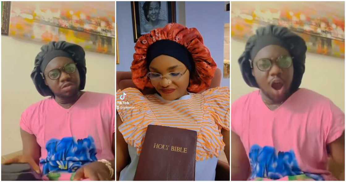 Cute Abiola rocks black bonnet as he mimics Iyabo Ojo. Cute Abiola rocks black bonnet as he mimics Iyabo Ojo.
