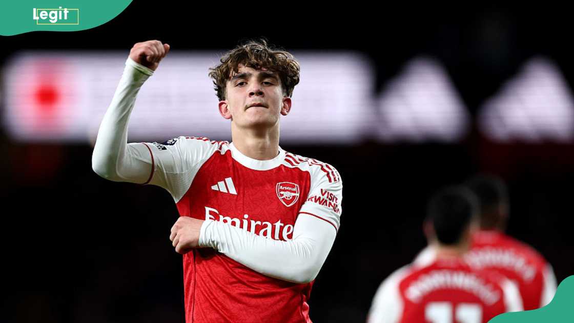 Max Dowman, in the number 56 Arsenal shirt, raises his arm in celebration after scoring Arsenal’s second goal against Everton at the Emirates Stadium, London, on 14 March 2026. Max Dowman, in the number 56 Arsenal shirt, raises his arm in celebration after scoring Arsenal’s second goal against Everton at the Emirates Stadium, London, on 14 March 2026.