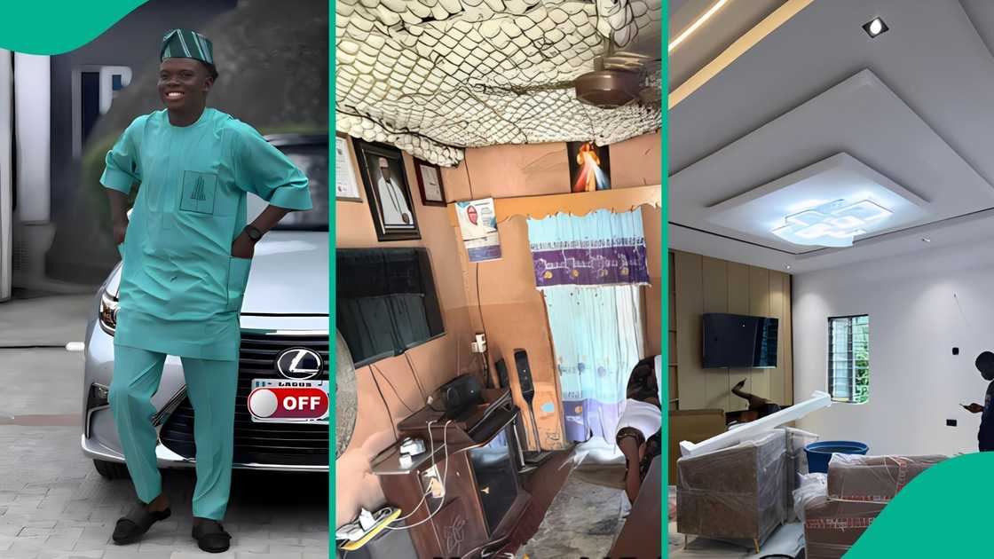 Man transforms his parents' old 4-bedroom house, adds POP, changes toilet and kitchen