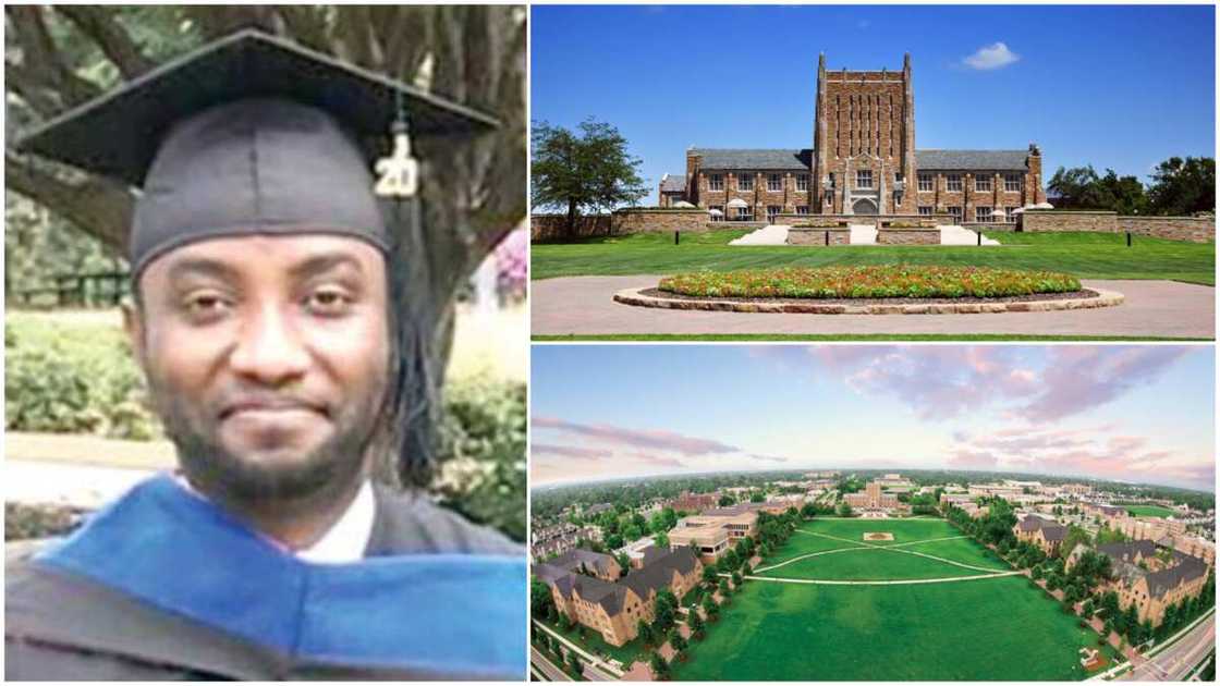 The man got different degrees. The man got different degrees.