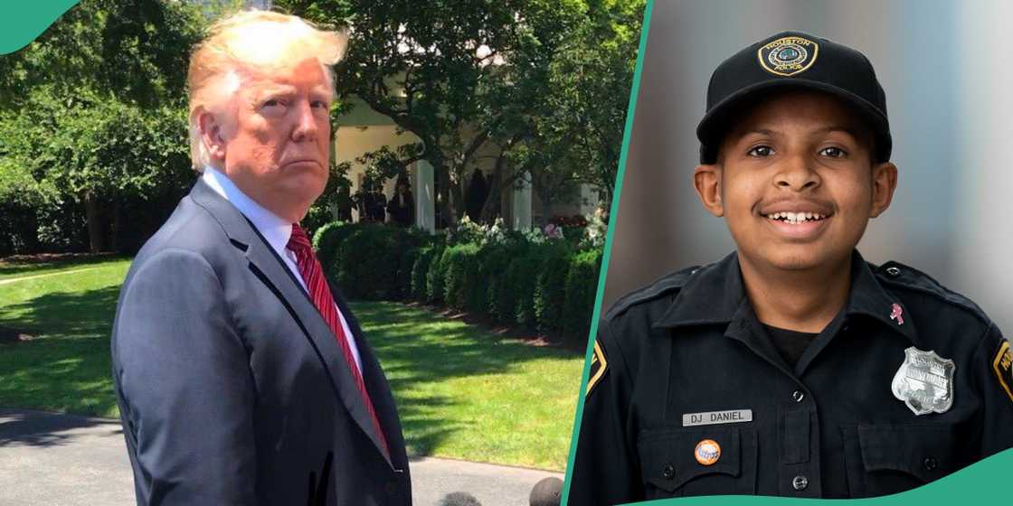 Donald Trump honours 13-year-old D.J. Daniel by making him an agent of the United States Secret Service amid a battle with cancer. Donald Trump honours 13-year-old D.J. Daniel by making him an agent of the United States Secret Service amid a battle with cancer.