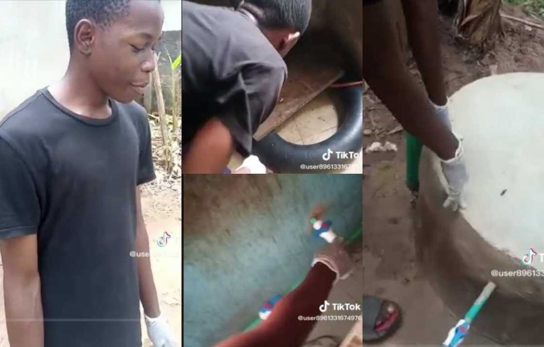 Boy builds biogas, generates gas