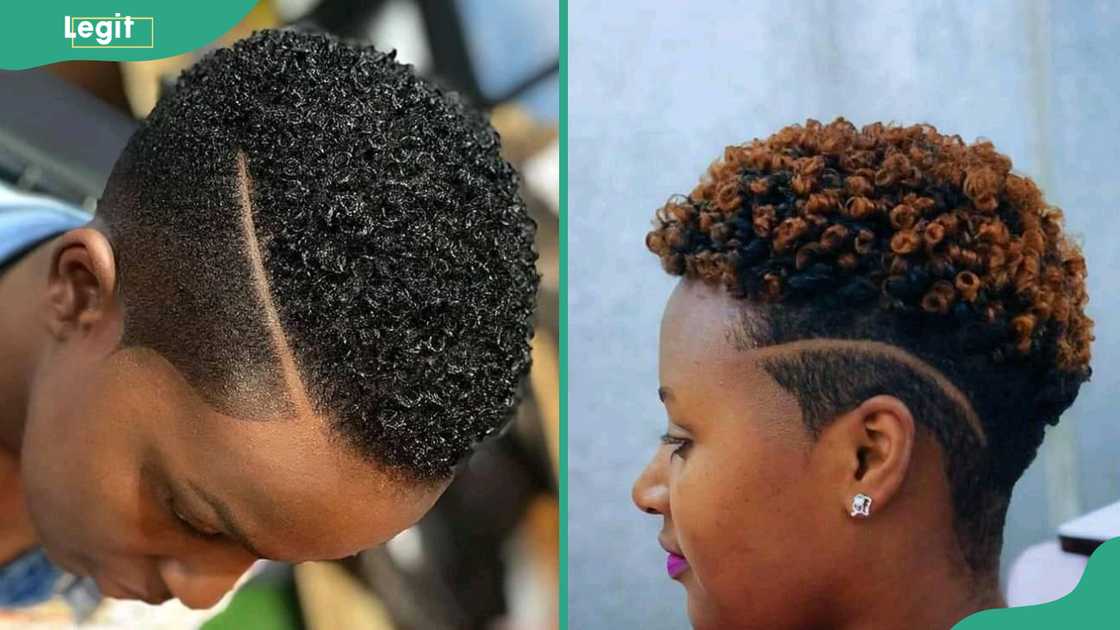 Curly top with side design Curly top with side design