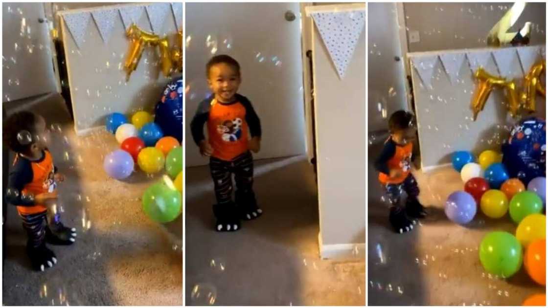 The kid was very happy at the early morning ceremony organised for him.
Photo source: @jaylabrenae The kid was very happy at the early morning ceremony organised for him.
Photo source: @jaylabrenae