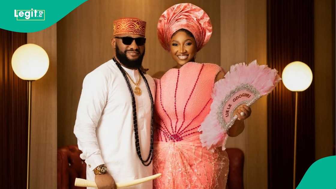 Yul Edochie reacted to a viral AI cartoon of him and Judy Austin in traditional attire. The Nollywood actor shared the image with a humorous caption.