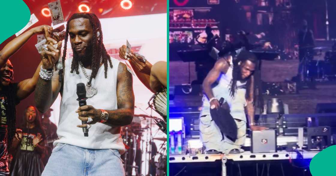 Burna Boy falls off stage during AG's 5th anniversary