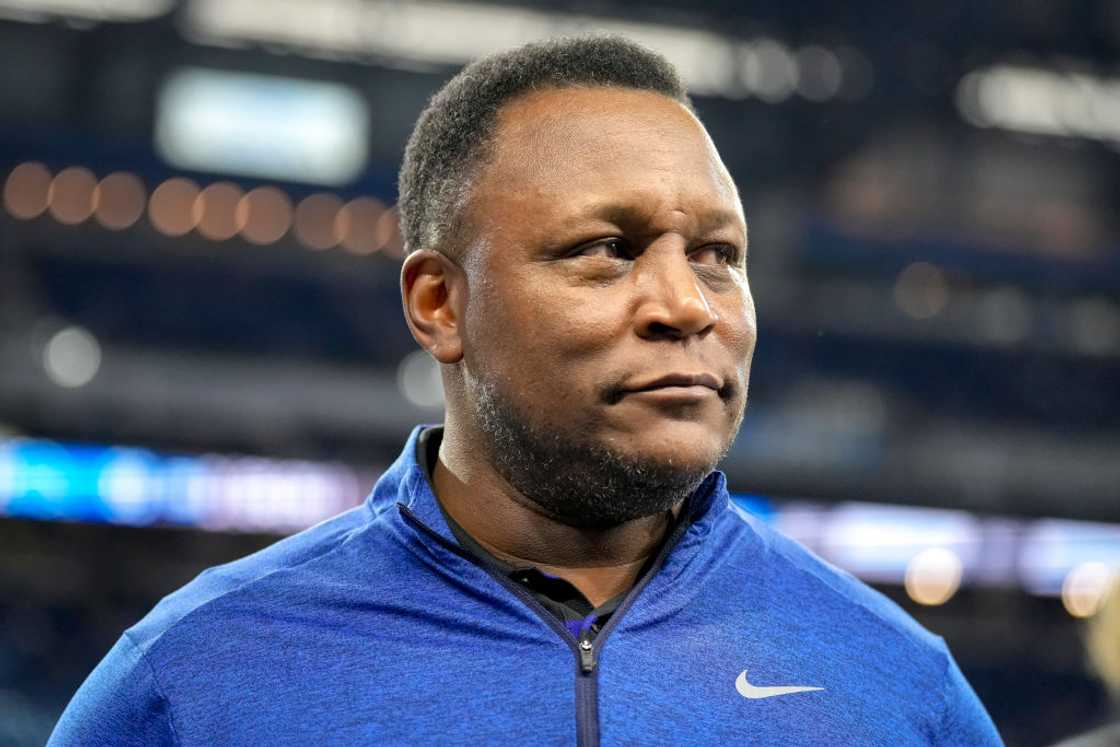 Barry Sanders at Ford Field in Detroit, Michigan. Barry Sanders at Ford Field in Detroit, Michigan.